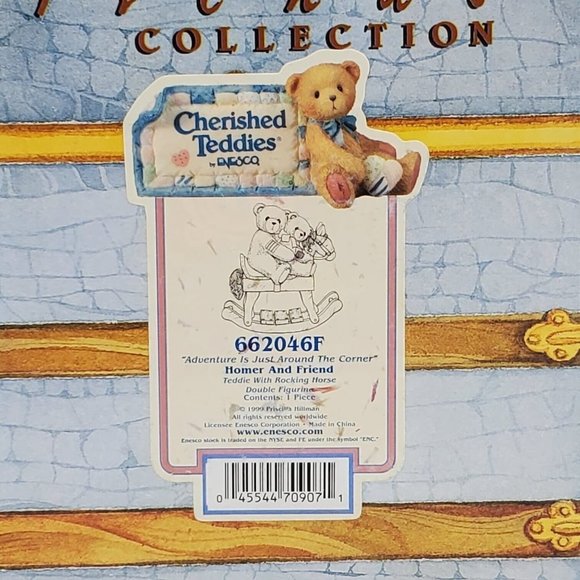 New Cherished Teddies 662046F Figurine Rocking Horse Bear Figurine Siblings - Picture 9 of 9